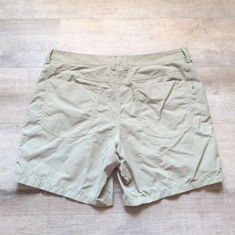The North Face Mens 35 Regular Chino Shorts Green Fast Dry Hiking Outdoor EUC